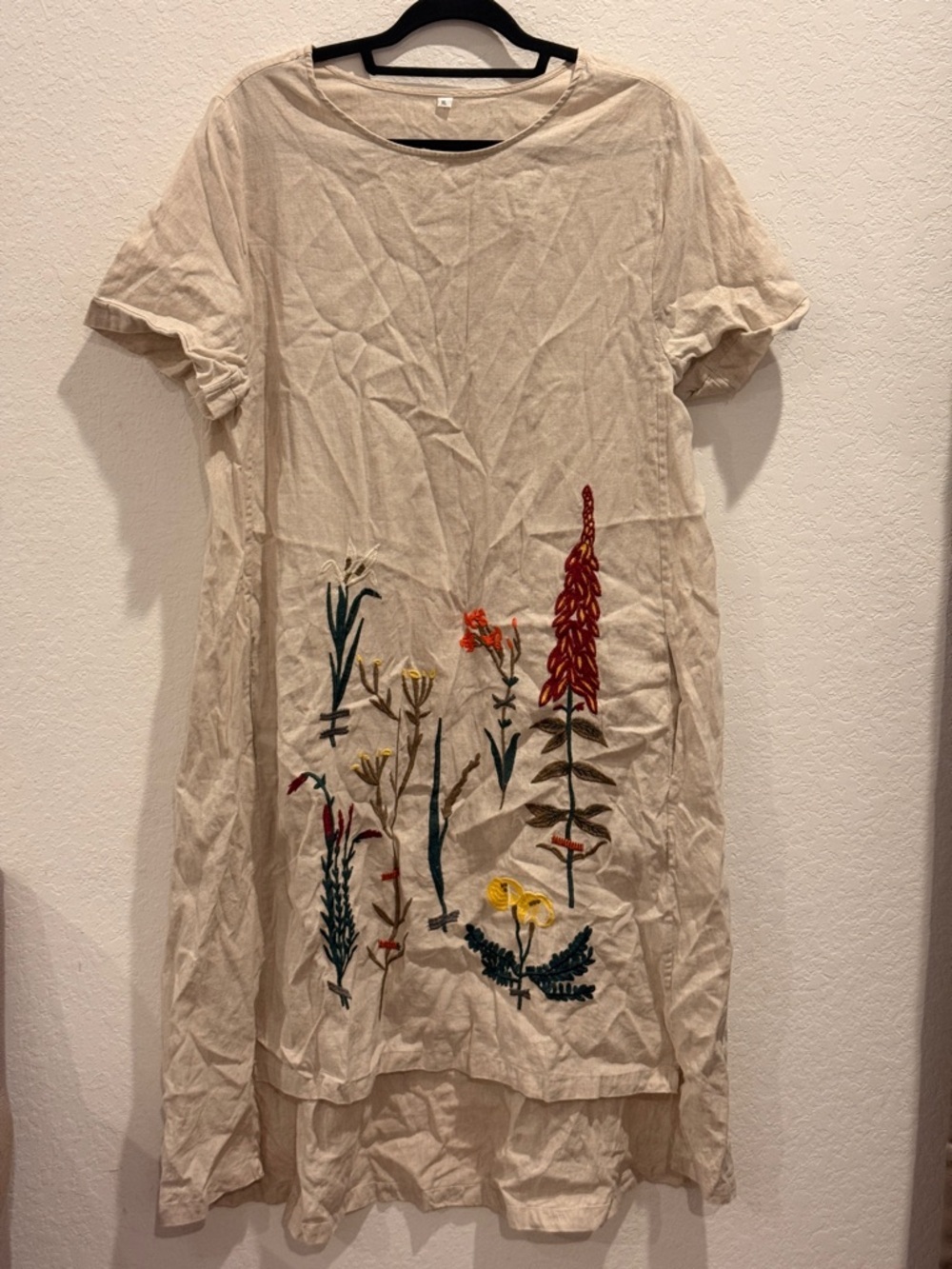 Kids Embroidered Cream Floral Dress